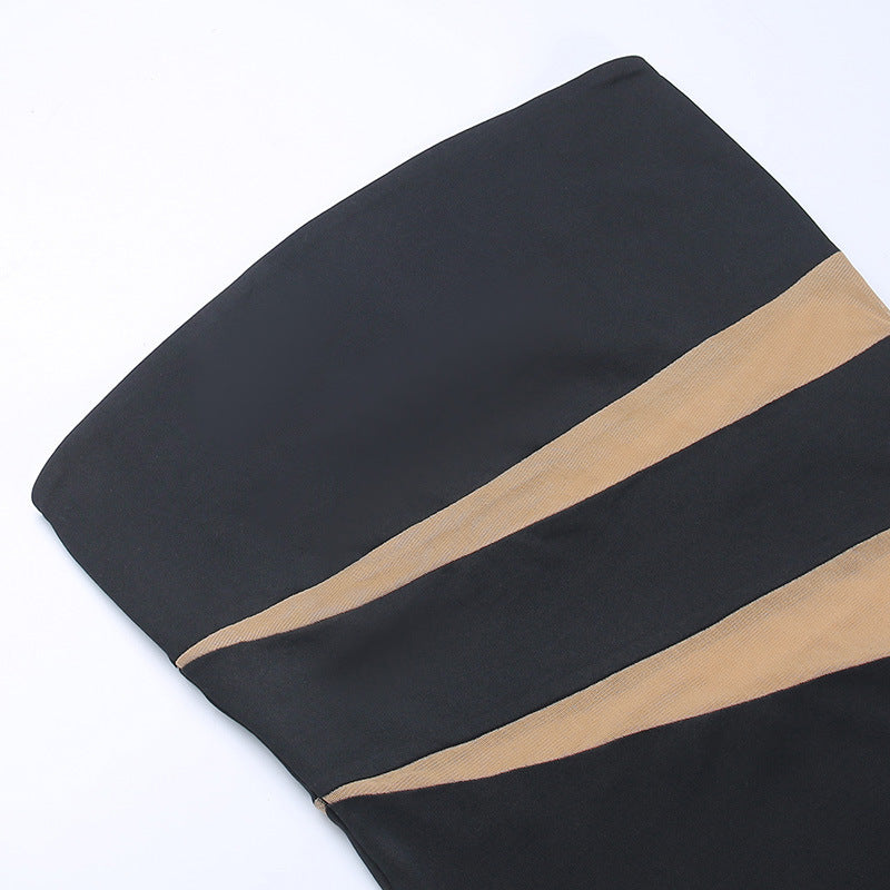 Sexy Strapless Hollow Bodycon Slim Long Party Dress 14