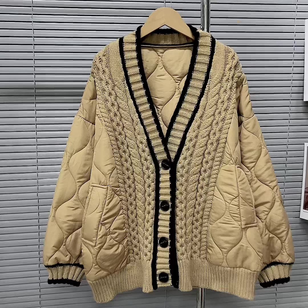 Women autumn and winter loose knitting cardigan sweater 12