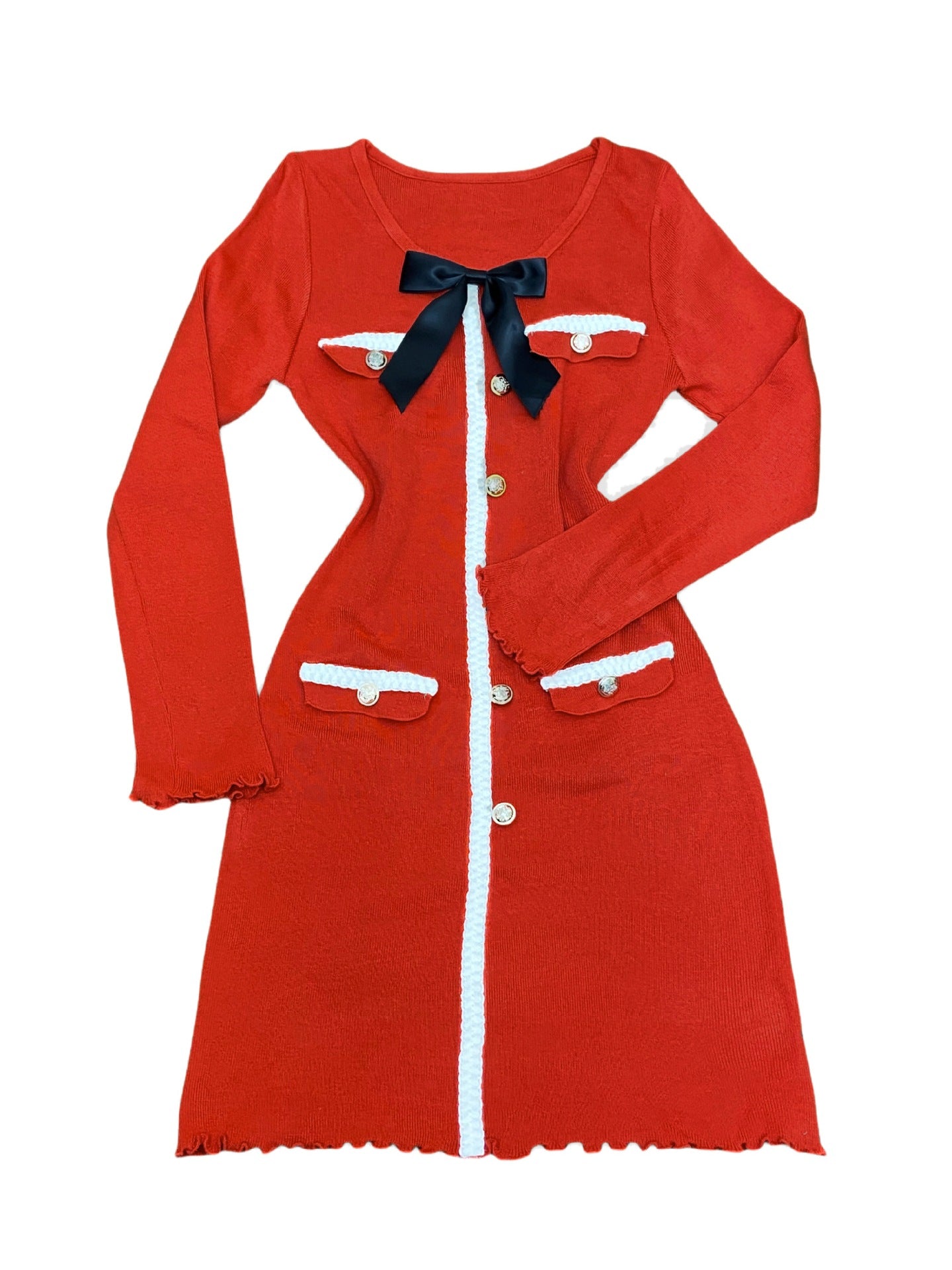 Chic Fashion Knit Long-Sleeve Bodycon Women's Dress 22