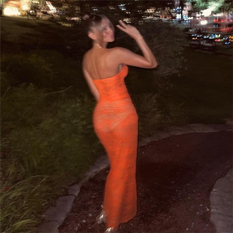 Women Summer Sexy Lace See-Through Bodycon Dress 6