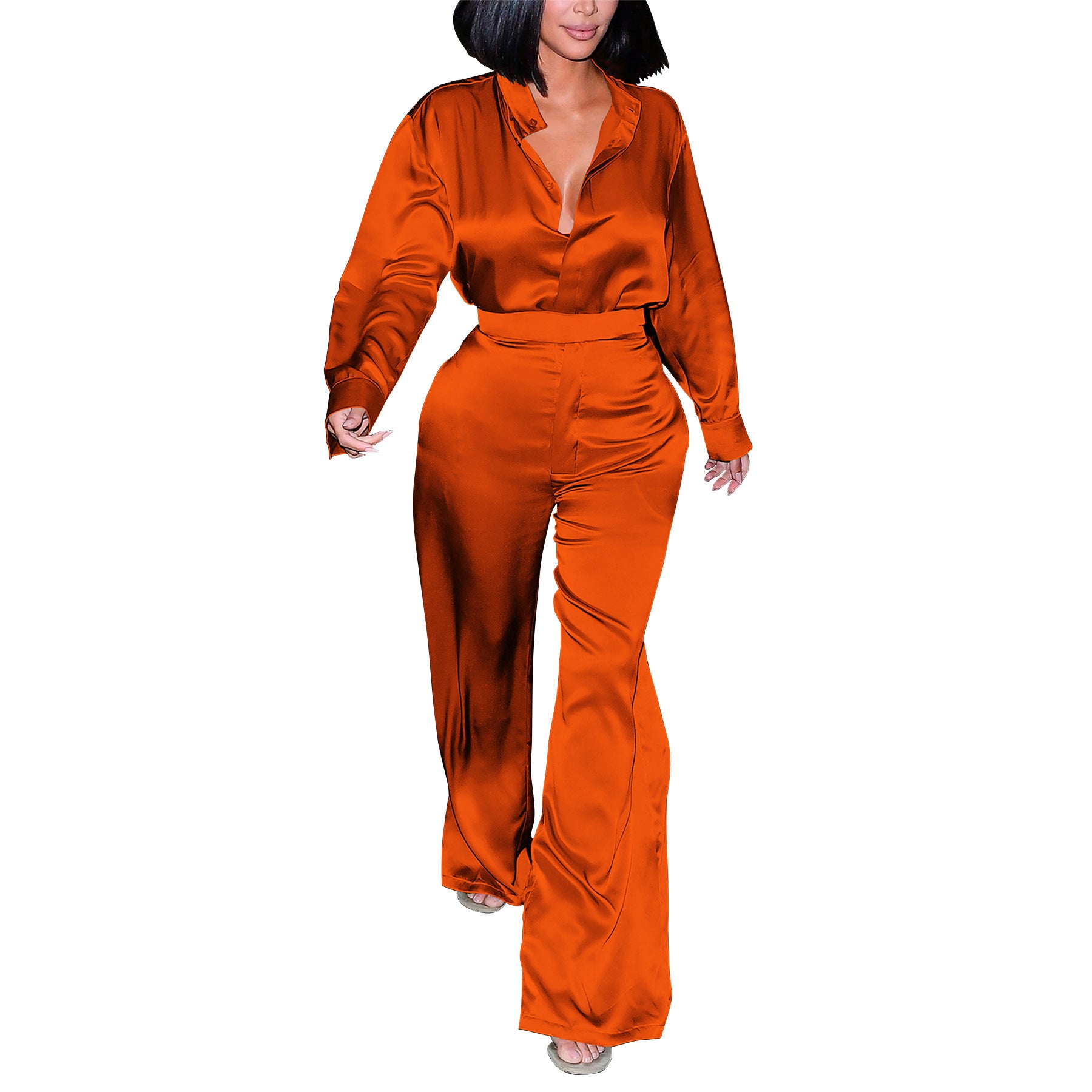 Fashion Women's Long Sleeve Shirt & Pants Set 16