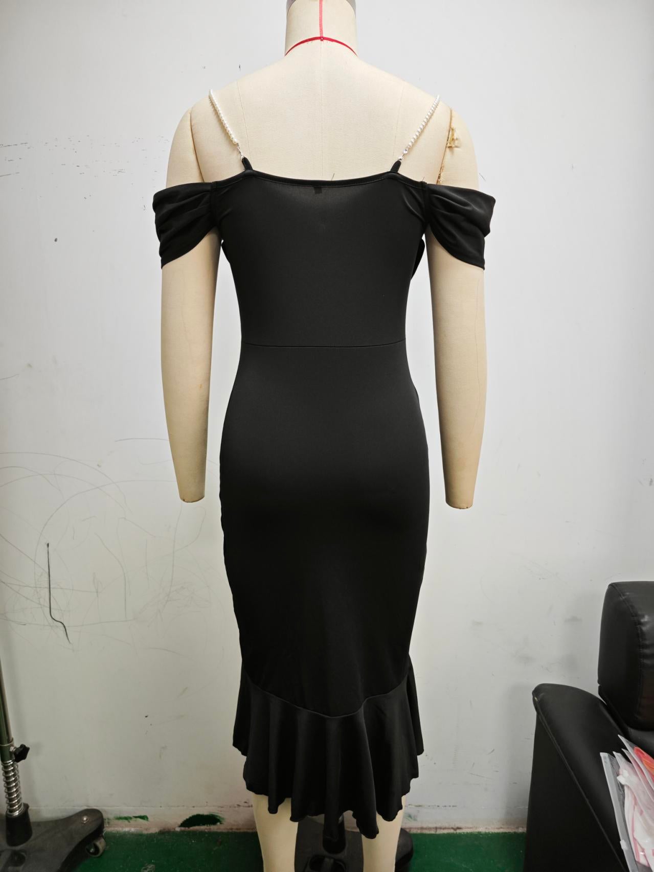 Women Pearl Chain Dress 12