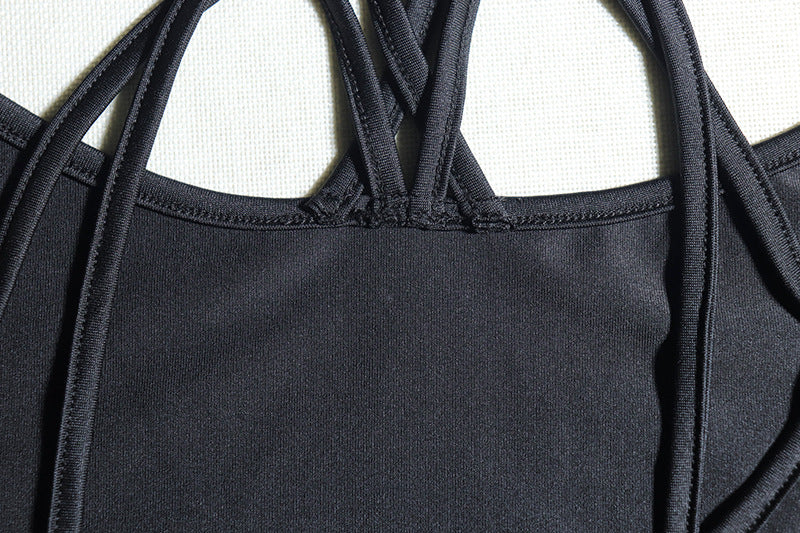 Solid Color Sexy Deep V-Neck Mesh Patchwork Long-Sleeved Bodycon Dress 13