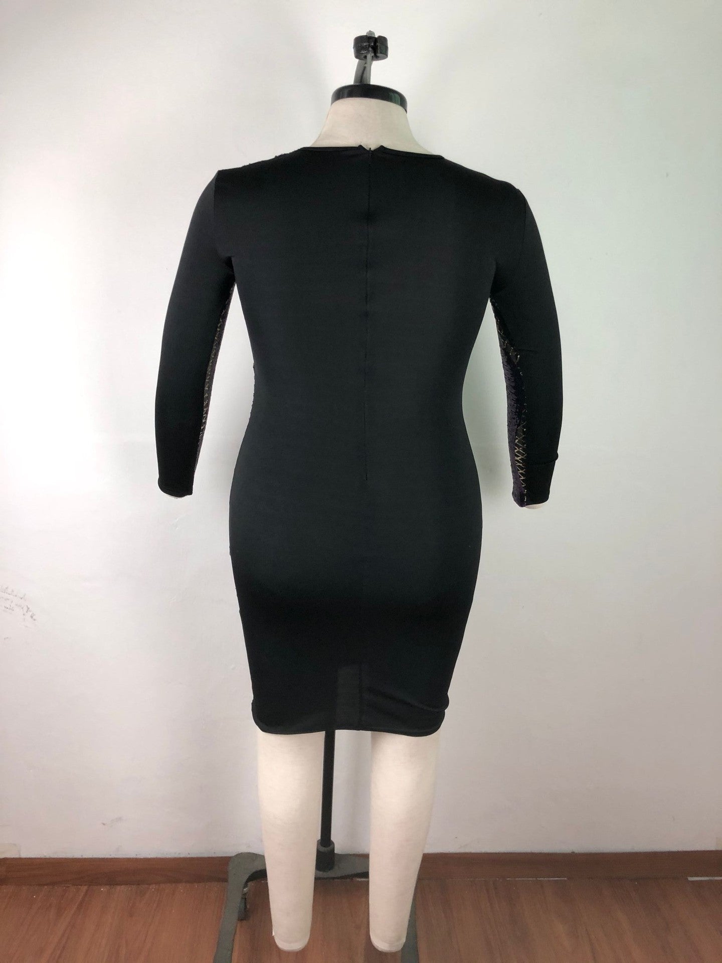 Women's V-Neck Sequin Patchwork Plus Size Dress 10