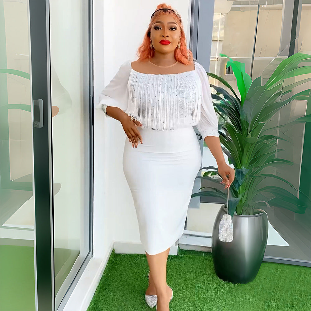 Women's Fashion Career Chic African Plus Size Dress