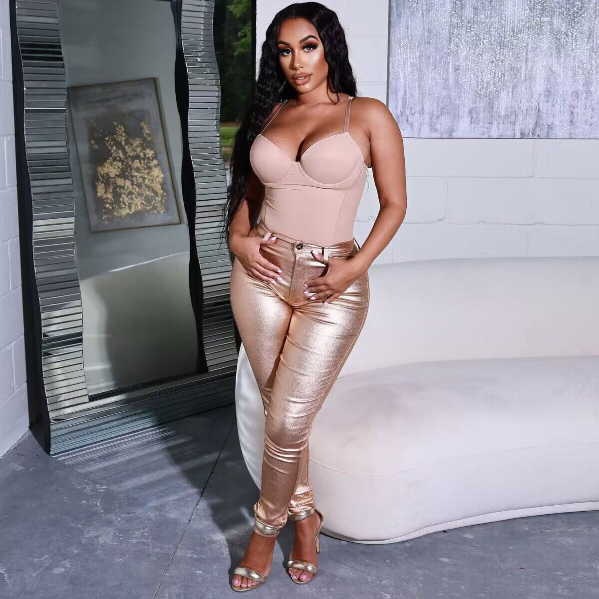 Spring Summer Women's Shiny Sexy Pants