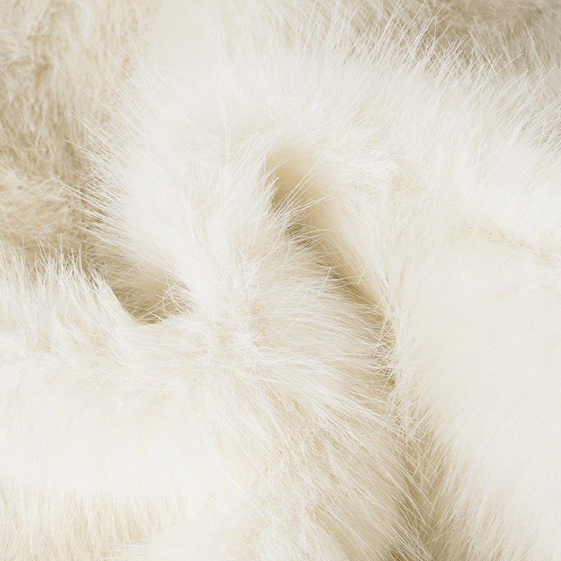 Women fall/winter faux furry metal Pu-Leather buttoned turndown collar top 19