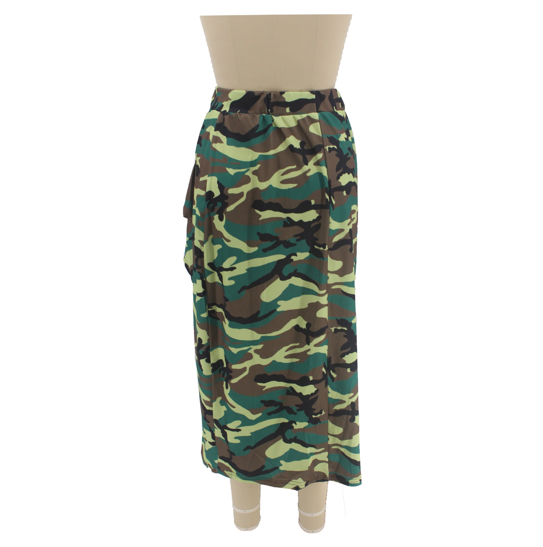 Women's Plus Size Casual Camouflage Casual Side Slit Skirt 8