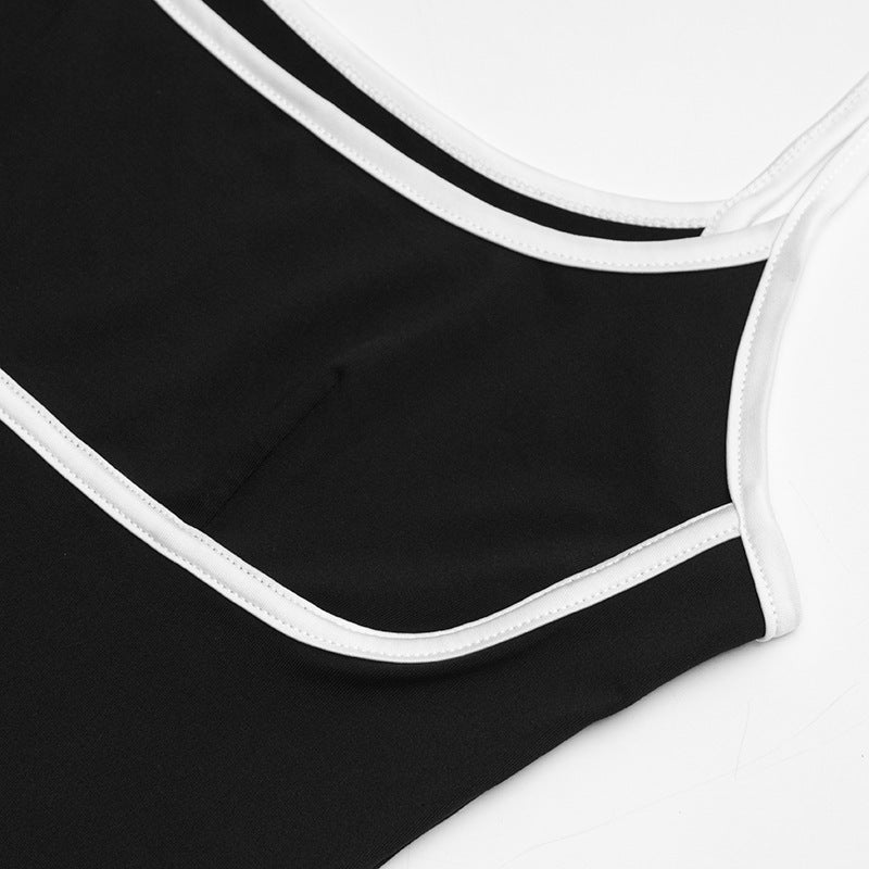 Women's Sleeveless Strappy Color-Blocked Bodycon Long Dress 10