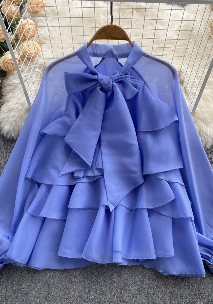 Luxury Women's Spring Elegant Chic Sweet Long-Sleeve Chiffon Blouse