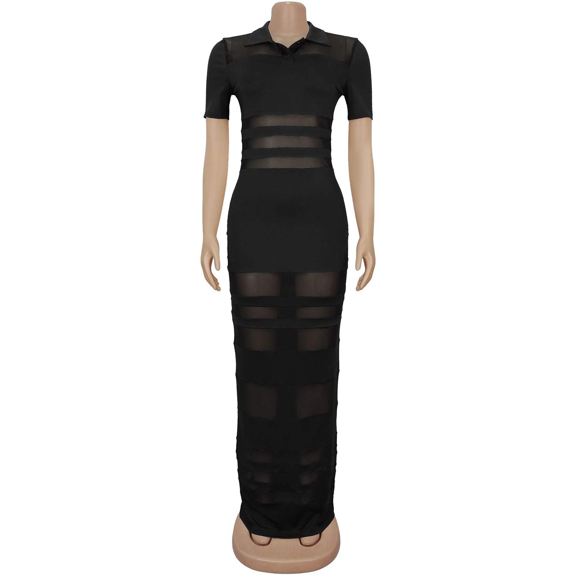 Fashion Women's Sexy See-Through Mesh Patchwork Bodycon Dress 7