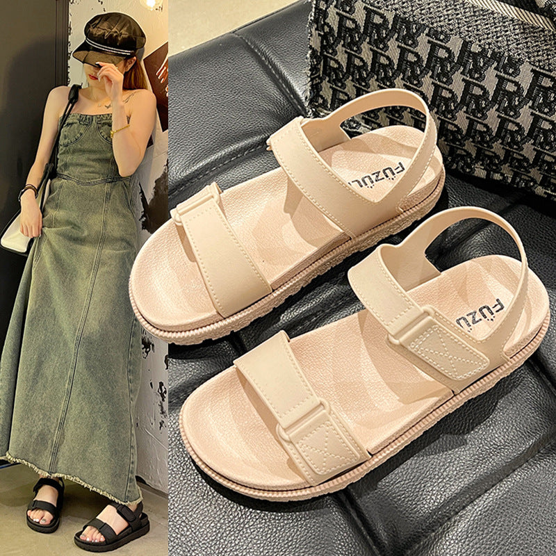 Summer Comfortable Flat Velcro Strap Sandals For Women 12