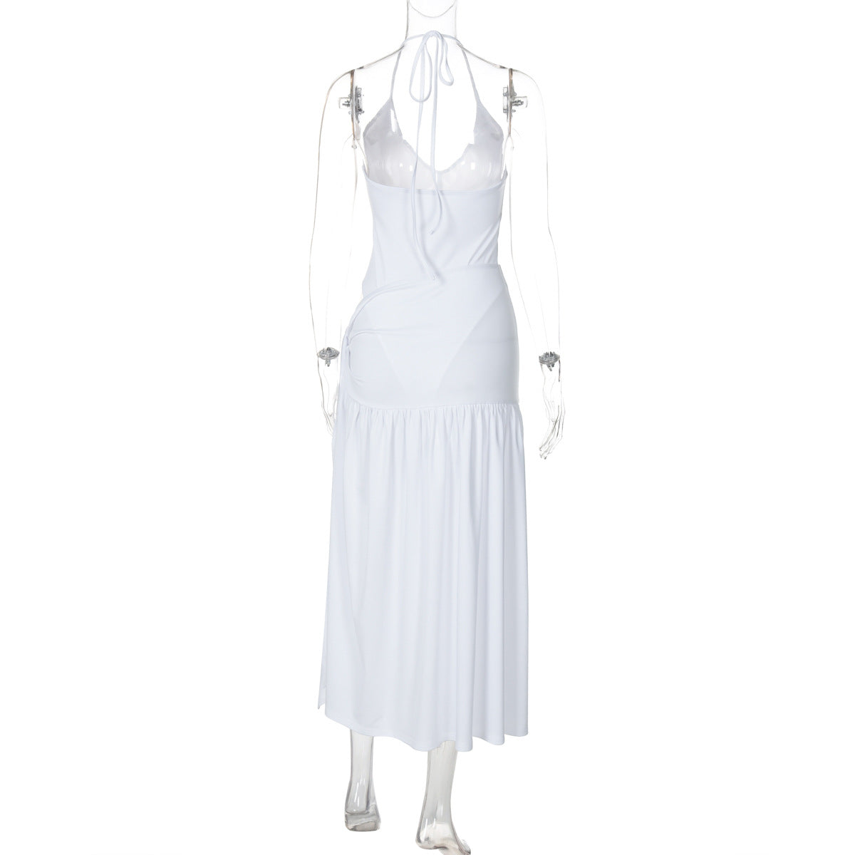 Women's autumn fashion sexy Low Back bodysuit slim lace-up skirt set 20