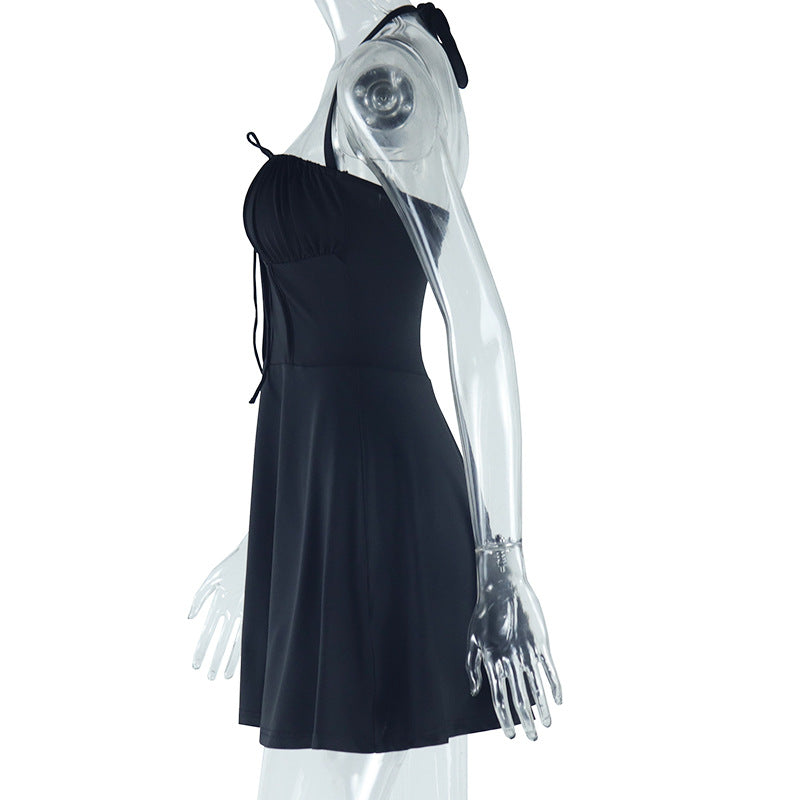 Women's Solid Color Dress Sexy Halter Strap Street Chic Casual Trend Dress 6