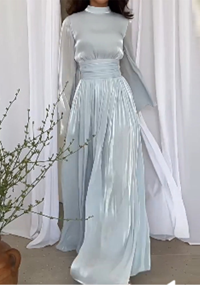 Spring Round Neck French Luxury Long Dress