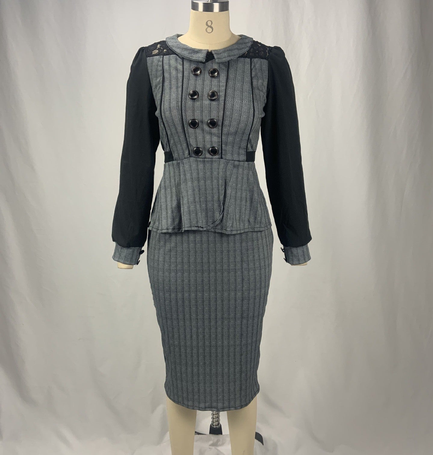 Houndstooth Elegant Women's Fashion Career Dress 10