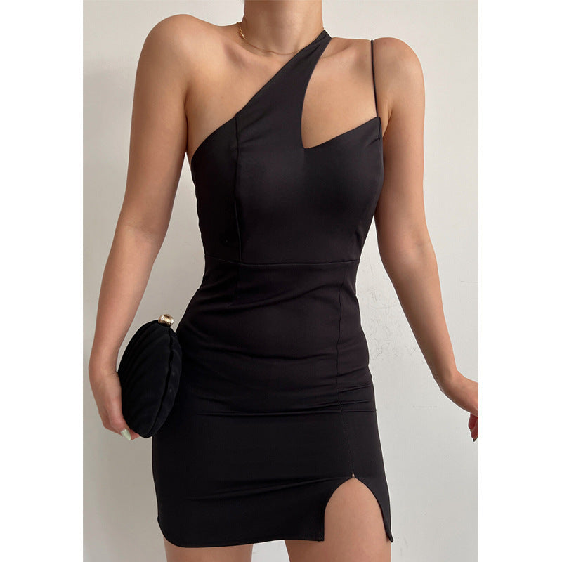 Women Sexy Irregular Off-Shoulder Bodycon Strap Dress 20
