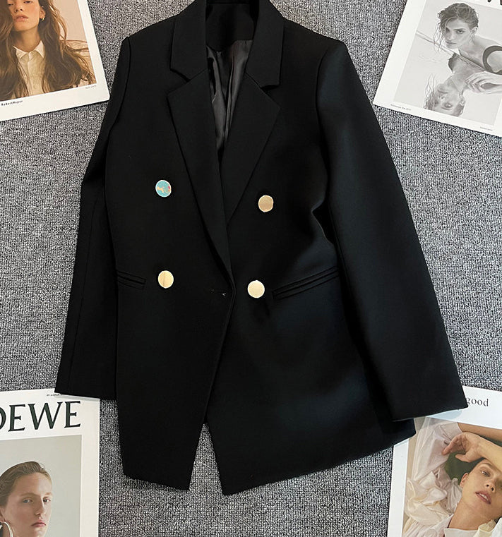 Women Solid Long Sleeve Blazer Jacket 10