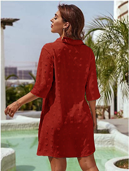 Chiffon Shirt Jacquard Loose Women's Casual Blouse 17