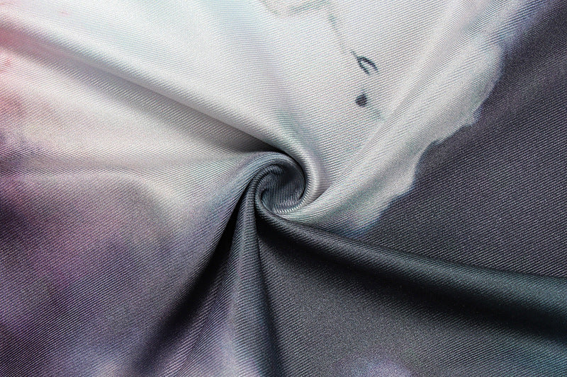 Women's Fall Sexy Round Neck Print Crop Top Tight Fitting Butt Lift Long Pants Set 15