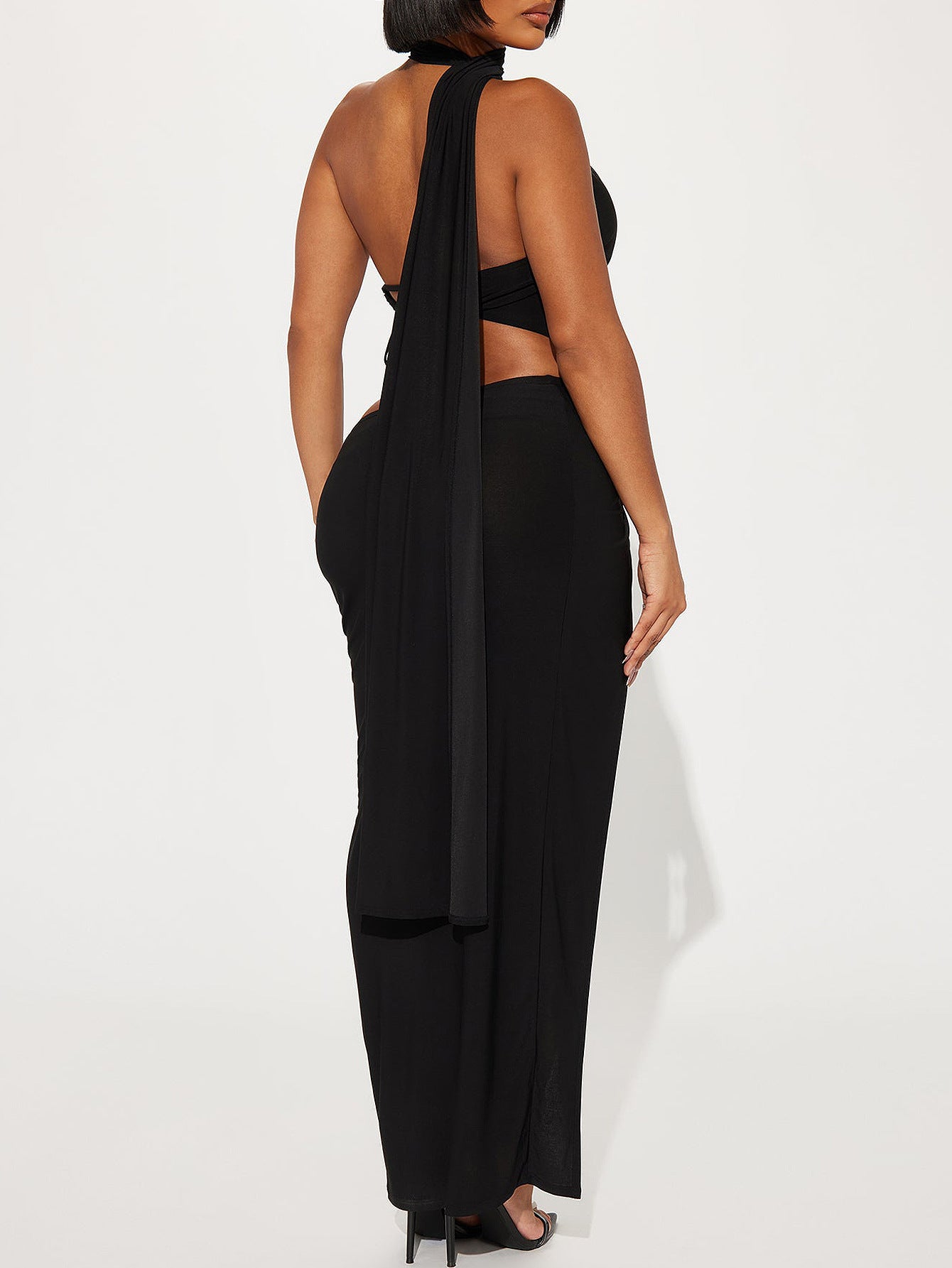 Women's Halter-Neck Low-Back Fashionable Split Jumpsuit 7