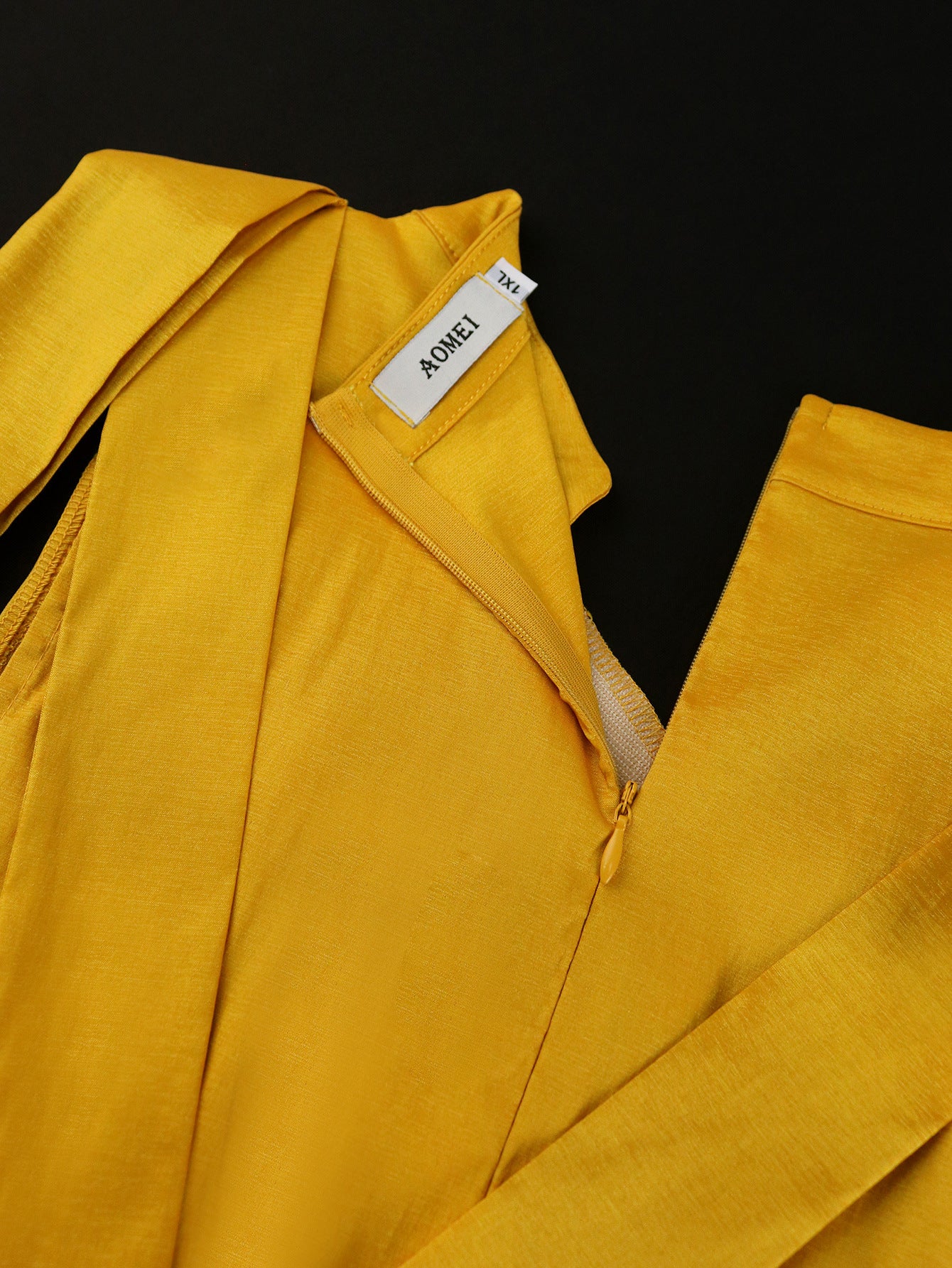 Women Spring Half Open Collar Sleeveless Pleated Dress 11