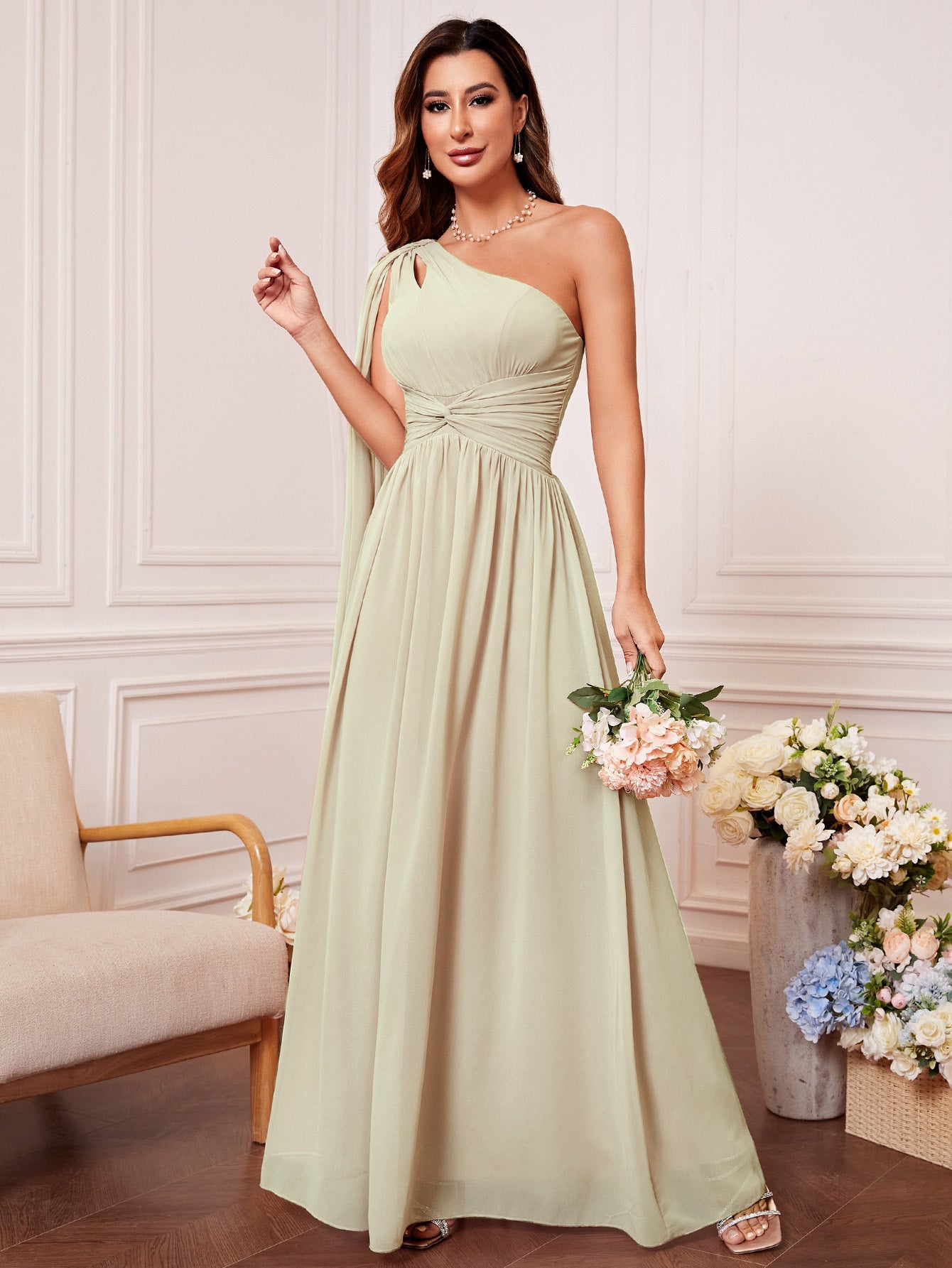 Women Summer Slash Shoulder Evening Dress 6