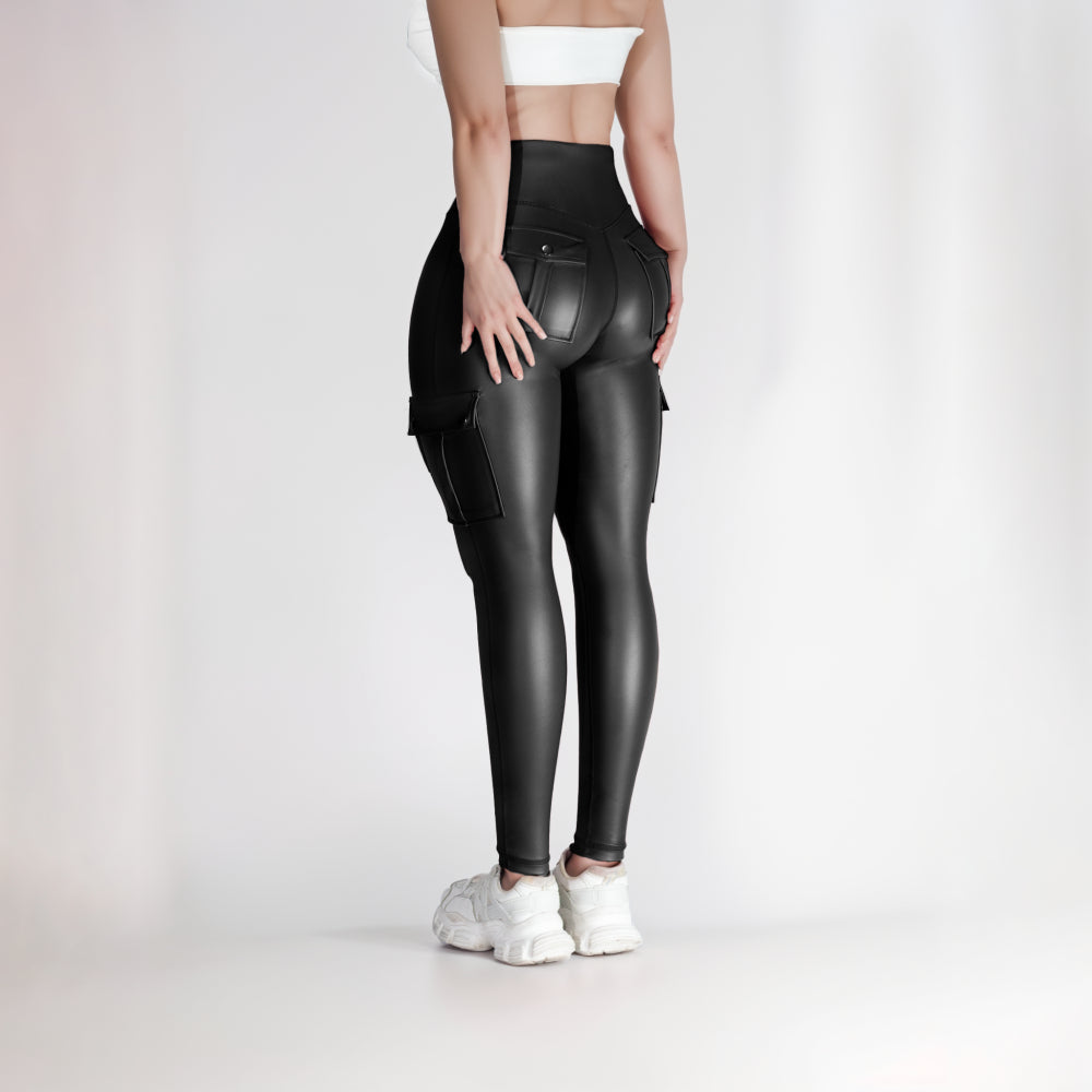 Pocket Cargo Slim Fitness Pants Women's High Stretch Tight Fitting Quick Dry Running Yoga Pants 18