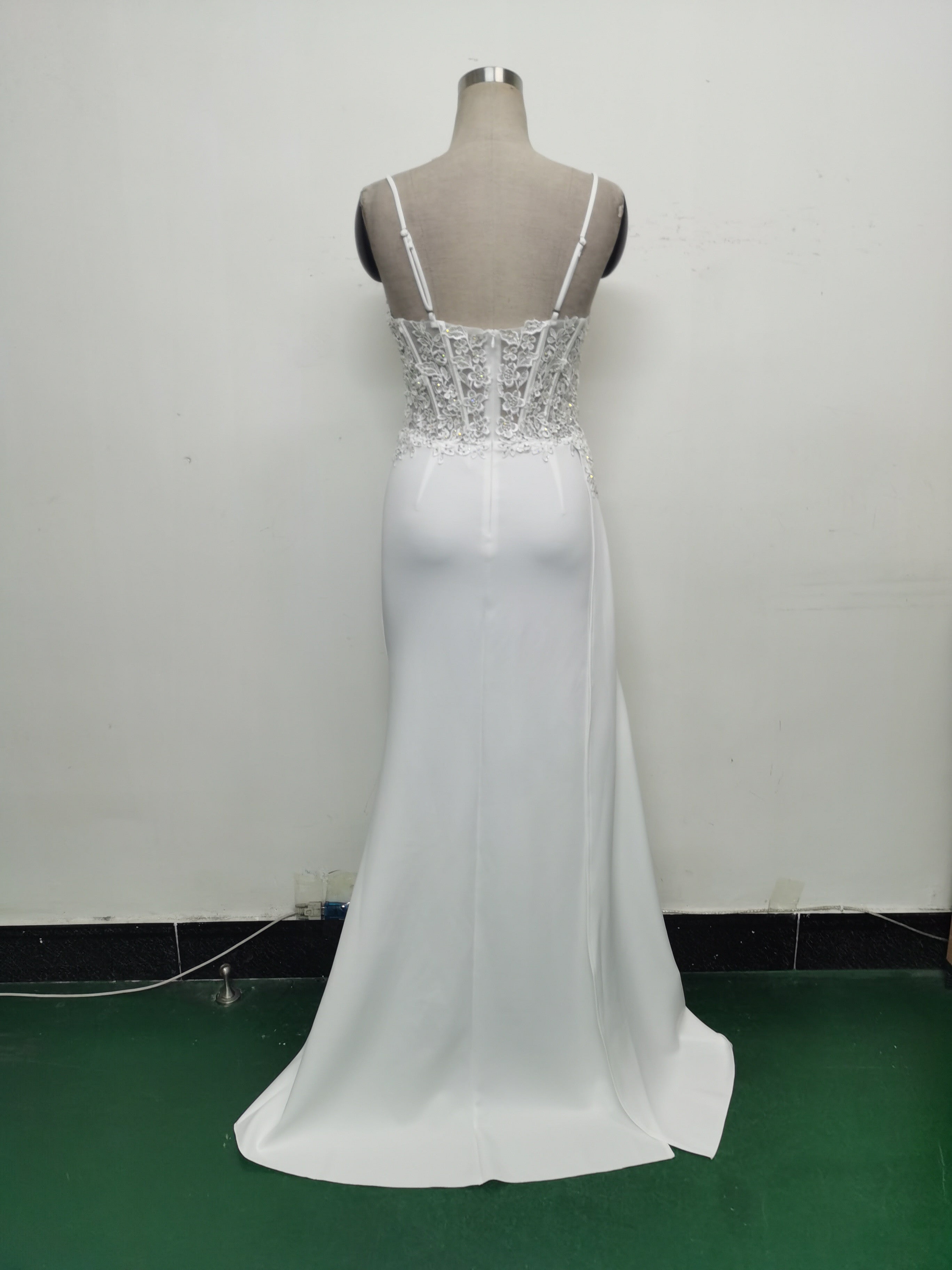 Women Beaded Flowered Fishbone Evening Dress 25