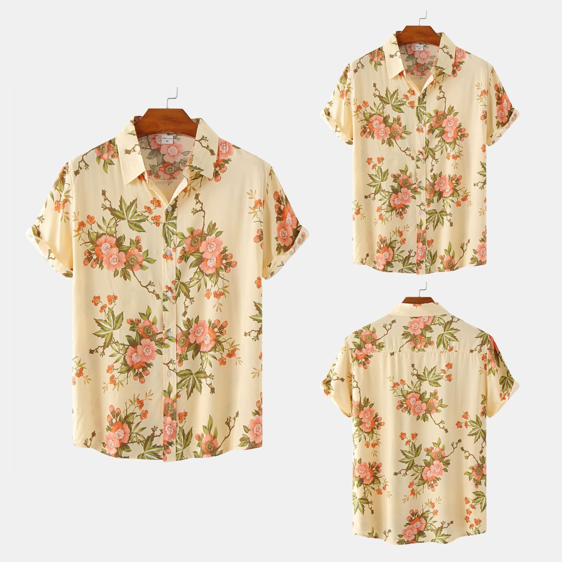 Summer Floral Men's Short Sleeve Shirt 11