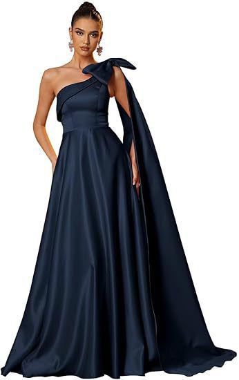 Women One-Shoulder Satin Formal Evening Dress（Processing time need 3-6 days） 18