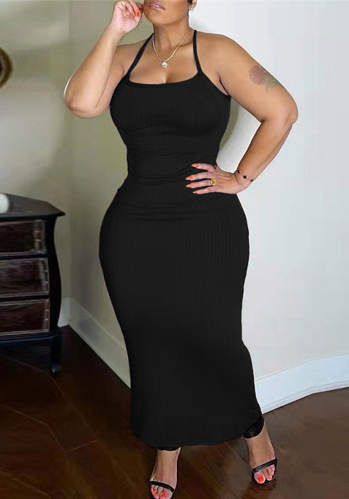 Women Sexy Strapless Solid Bodycon Maxi Dress