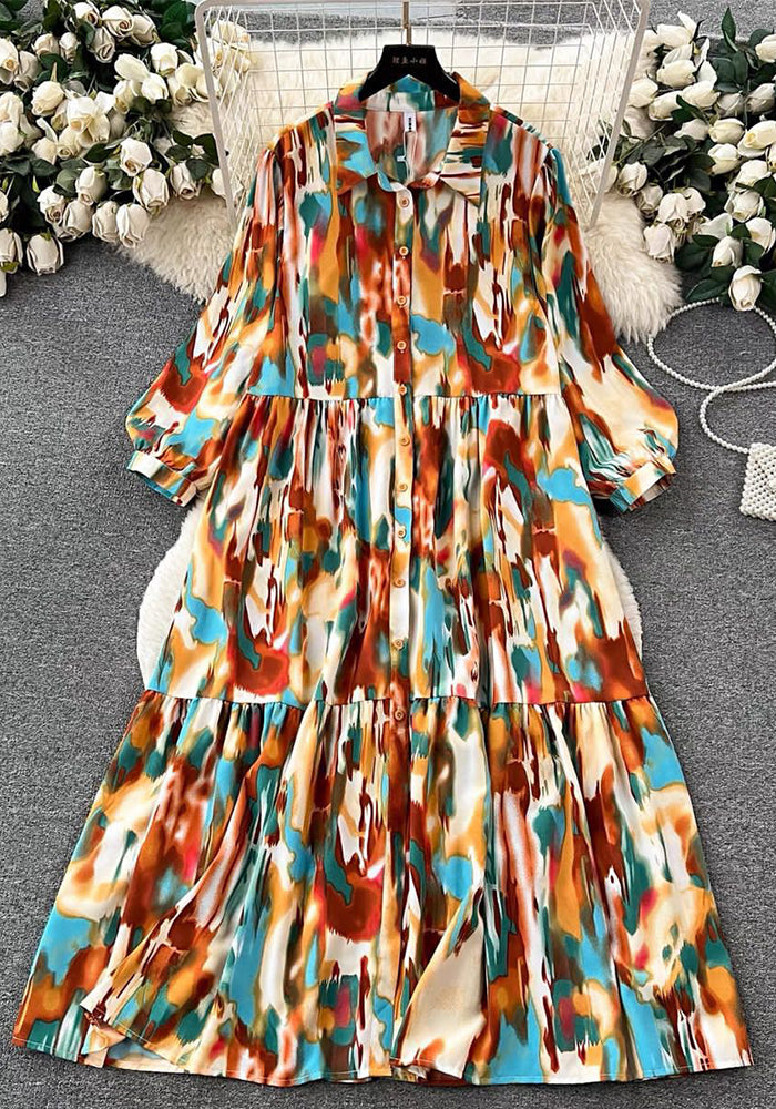 Women printed shirt dress