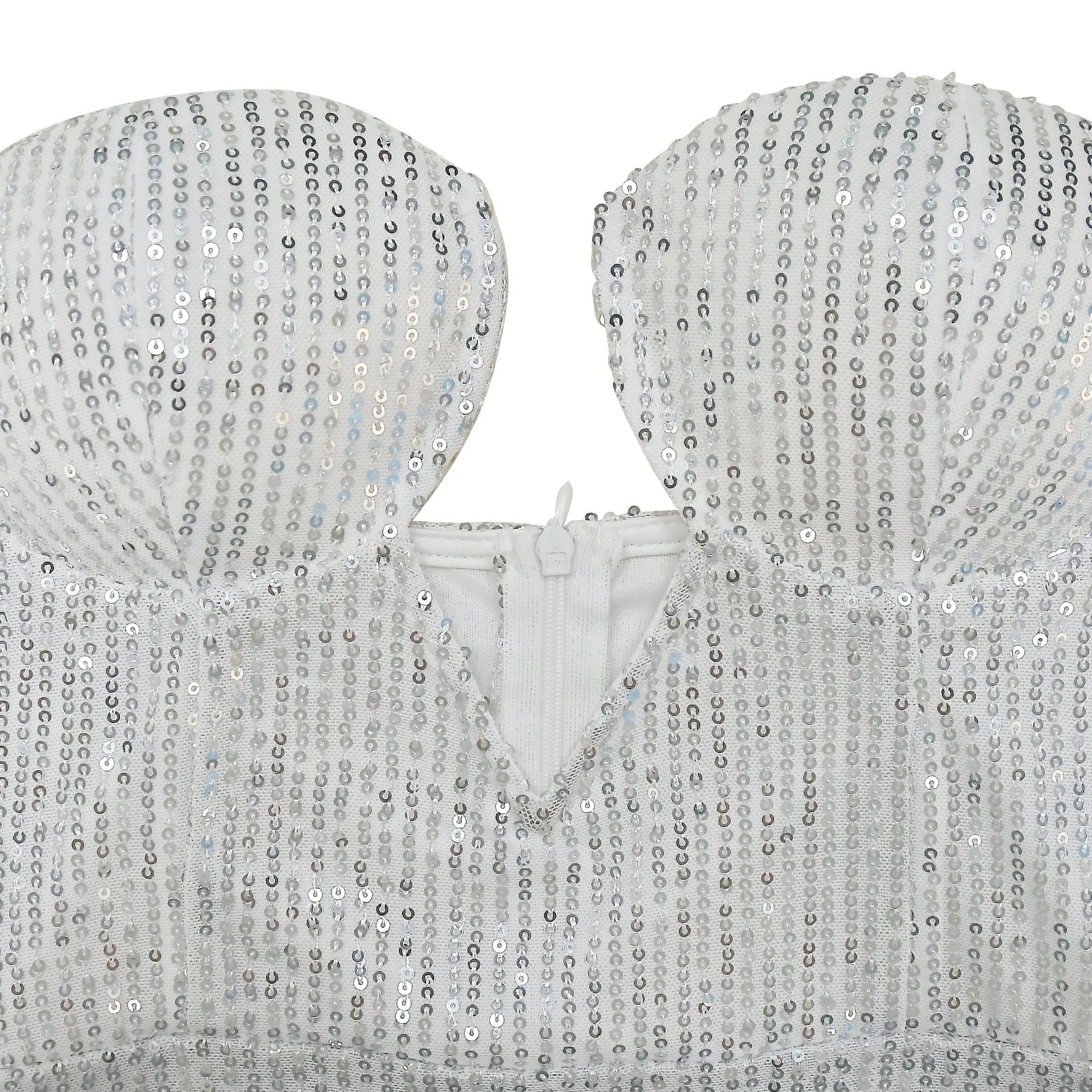 Fashion Women's Solid Color Sexy Sequin Low Back Long Dress 24