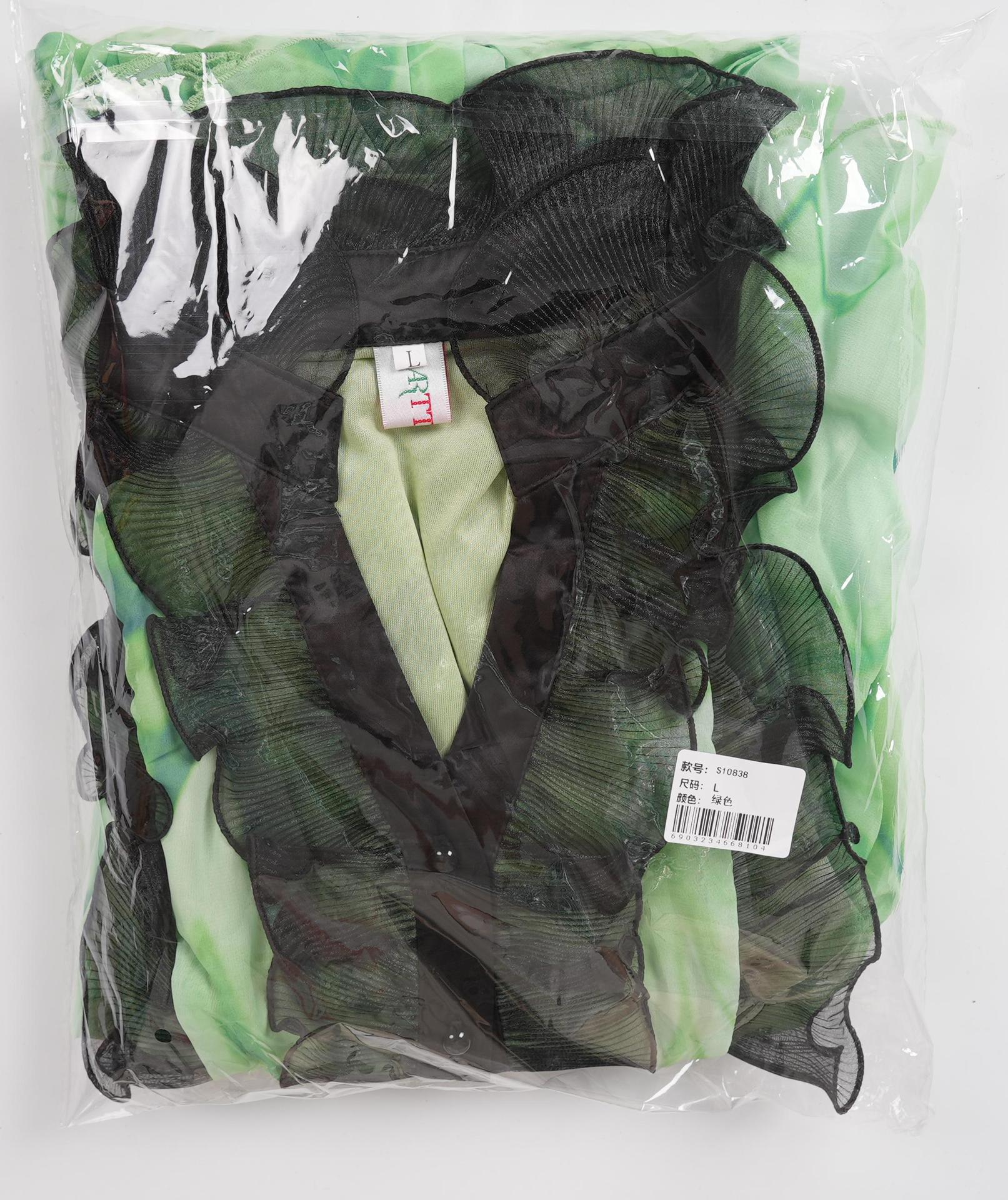 Elegant Long Dress Pleated African Plus Size Women's Print Chiffon Dress 22