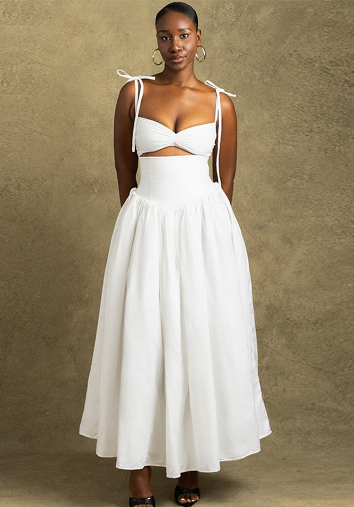 Women's Fashion Solid Color Dress Strap A-Lin Dress