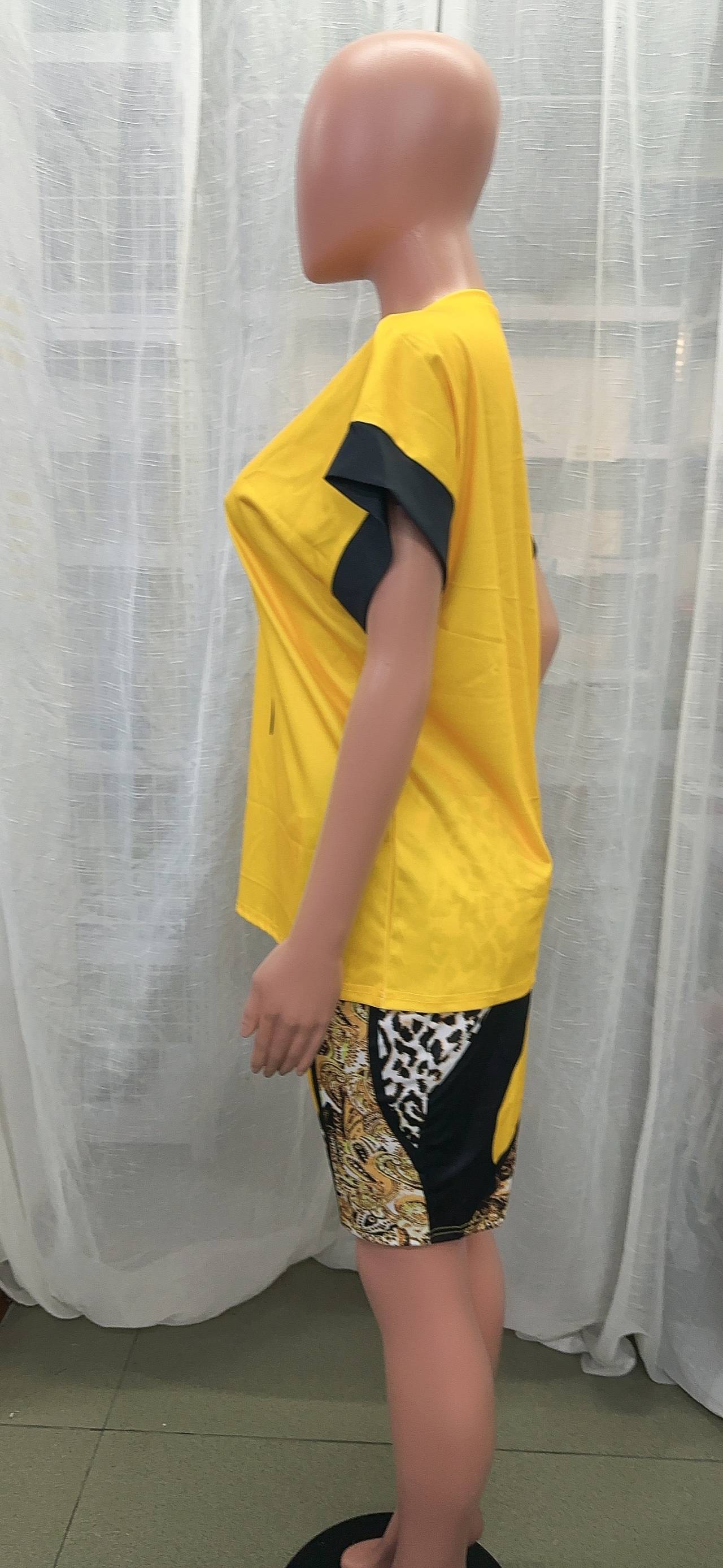 Two-piece summer fashion print T-shirt shorts set 33