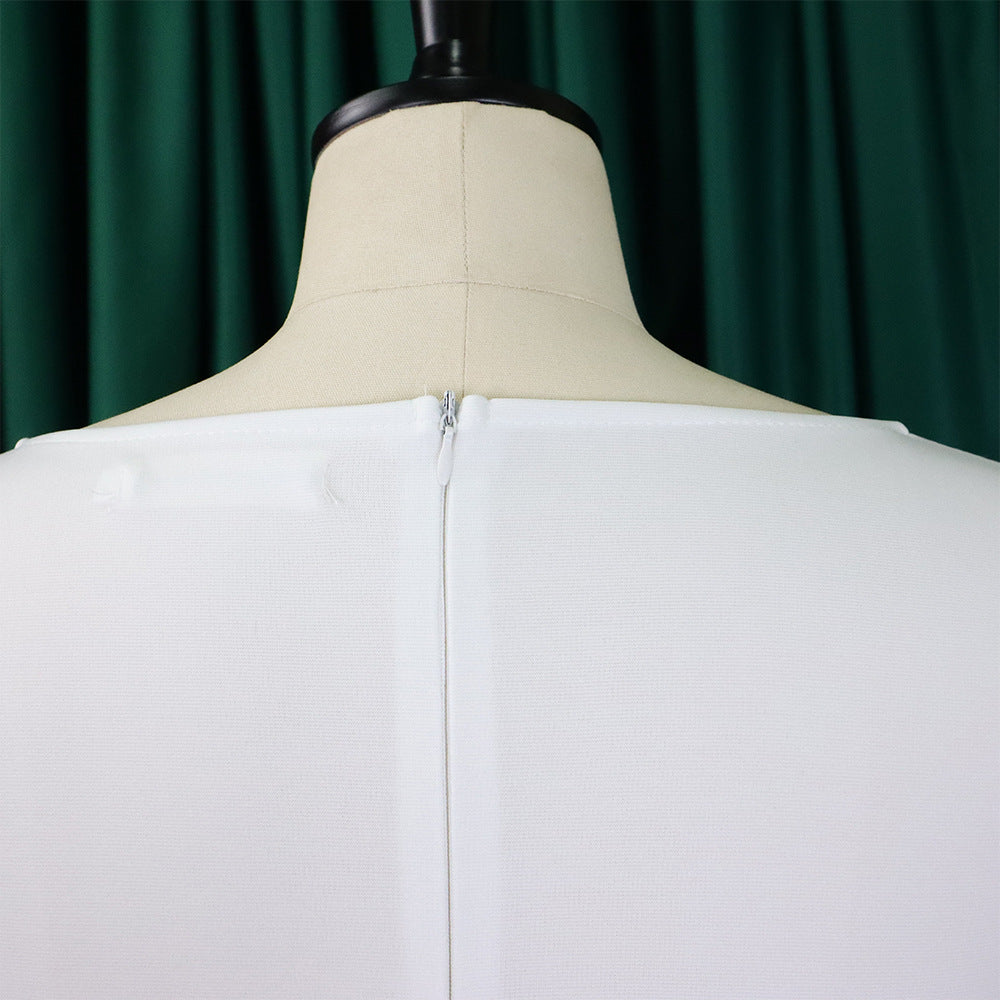 Women's Solid Color Professional Fashion Chic Plus Size Elegant African Dress 25