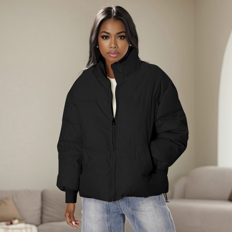 Women long-sleeved high collar zipper warm winter Padding Jacket 4