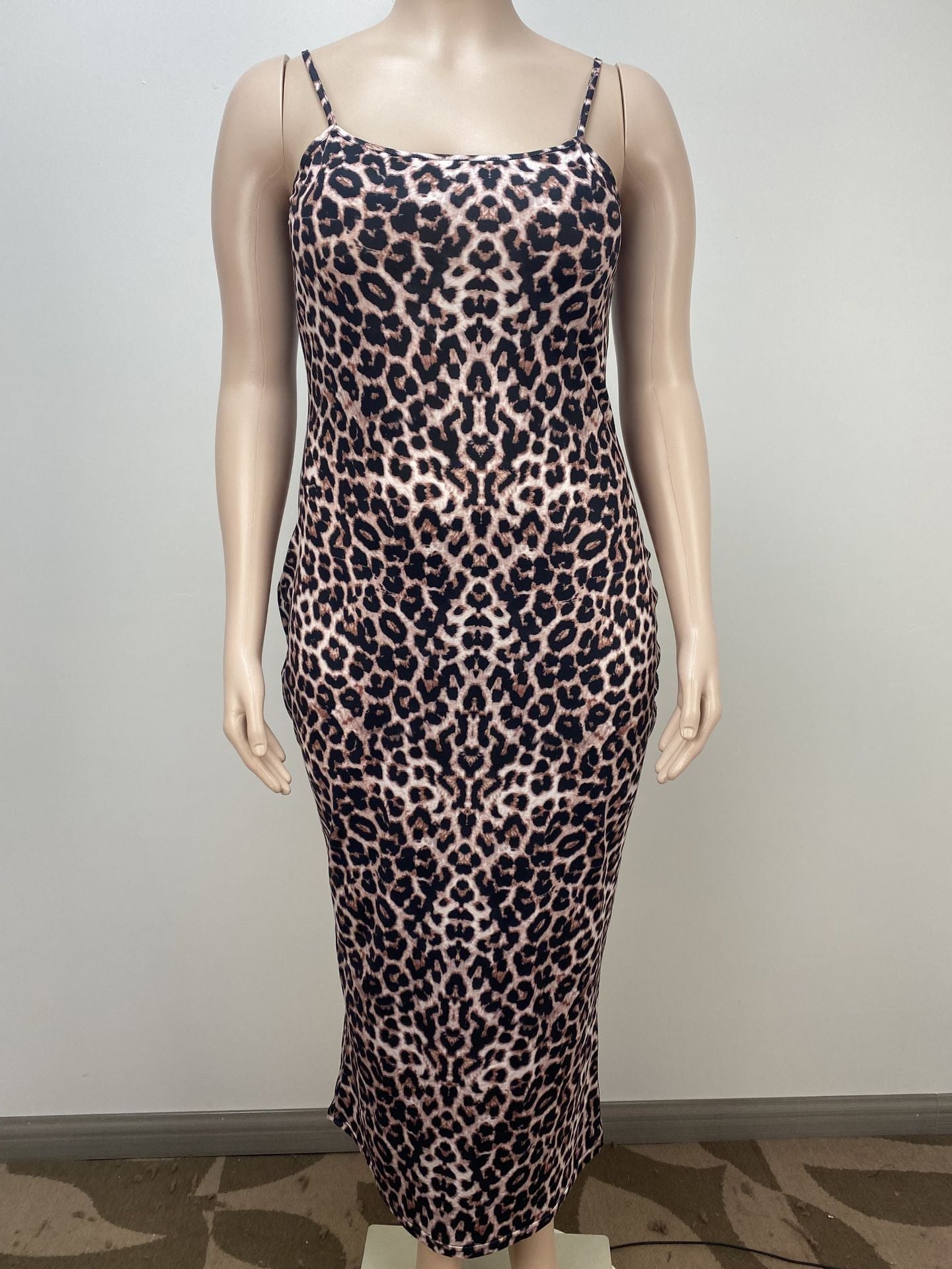 Plus Size Women Sexy Leopard Bodycon Dress 3