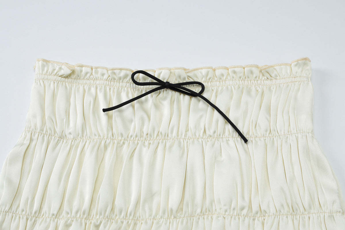 Women Summer V-Neck Solid Camisole and Skirt Two-Piece Set 11