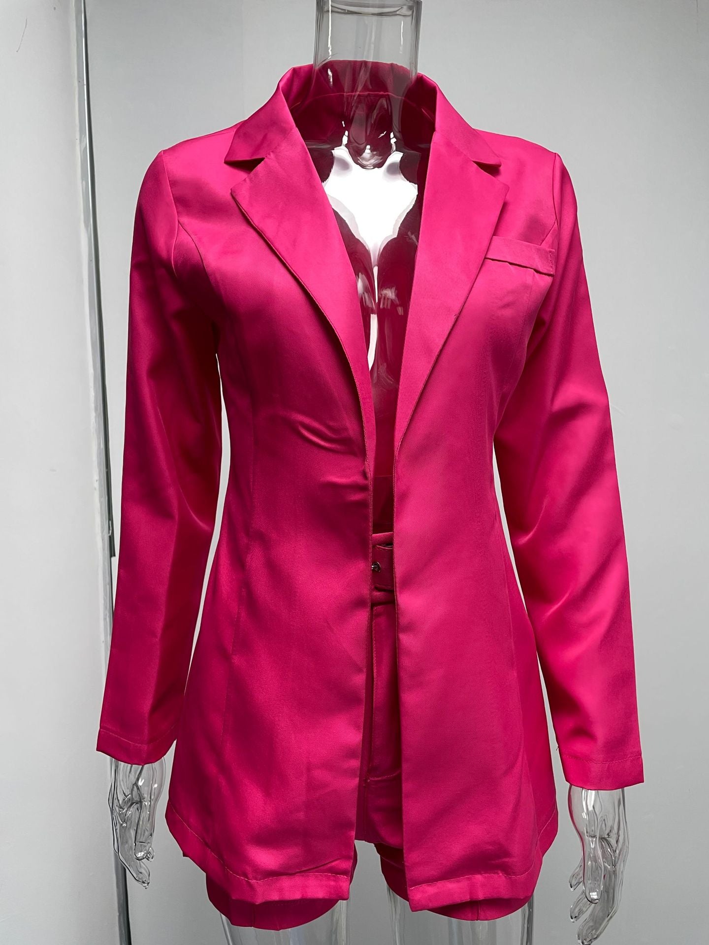 Women fashion Blazer+Shorts with belt Two-piece 48