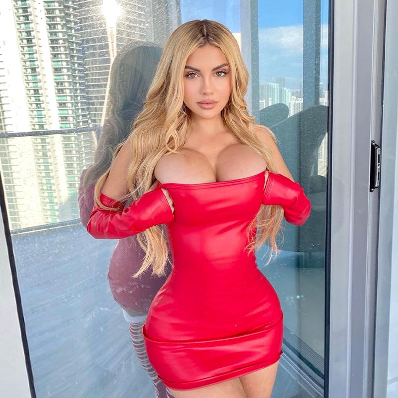 Autumn hand sleeves strapless Slim Fit Bodycon sexy dress for women 8