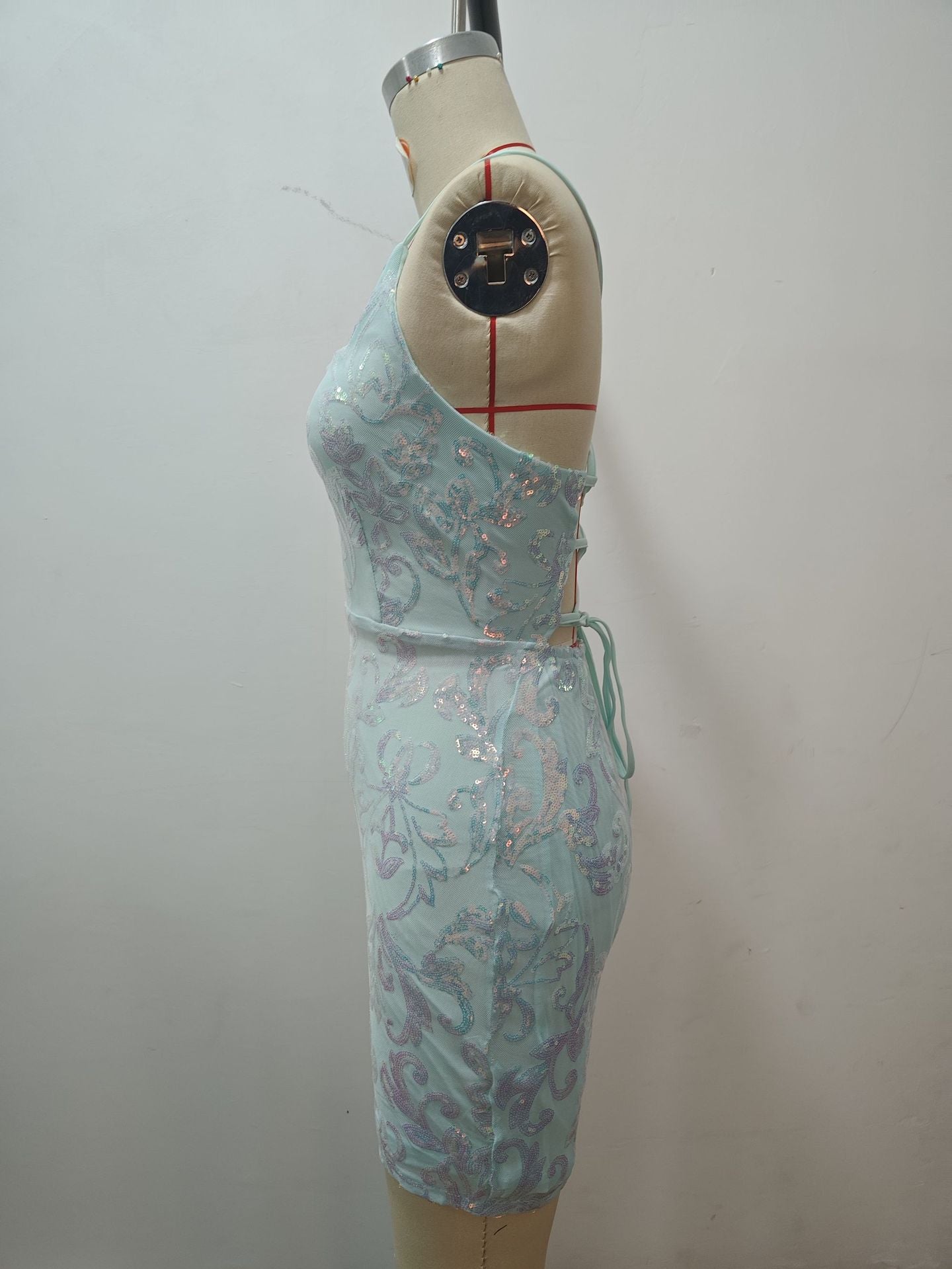 Women's Summer Sequin Sexy Slim Mini Dress 10