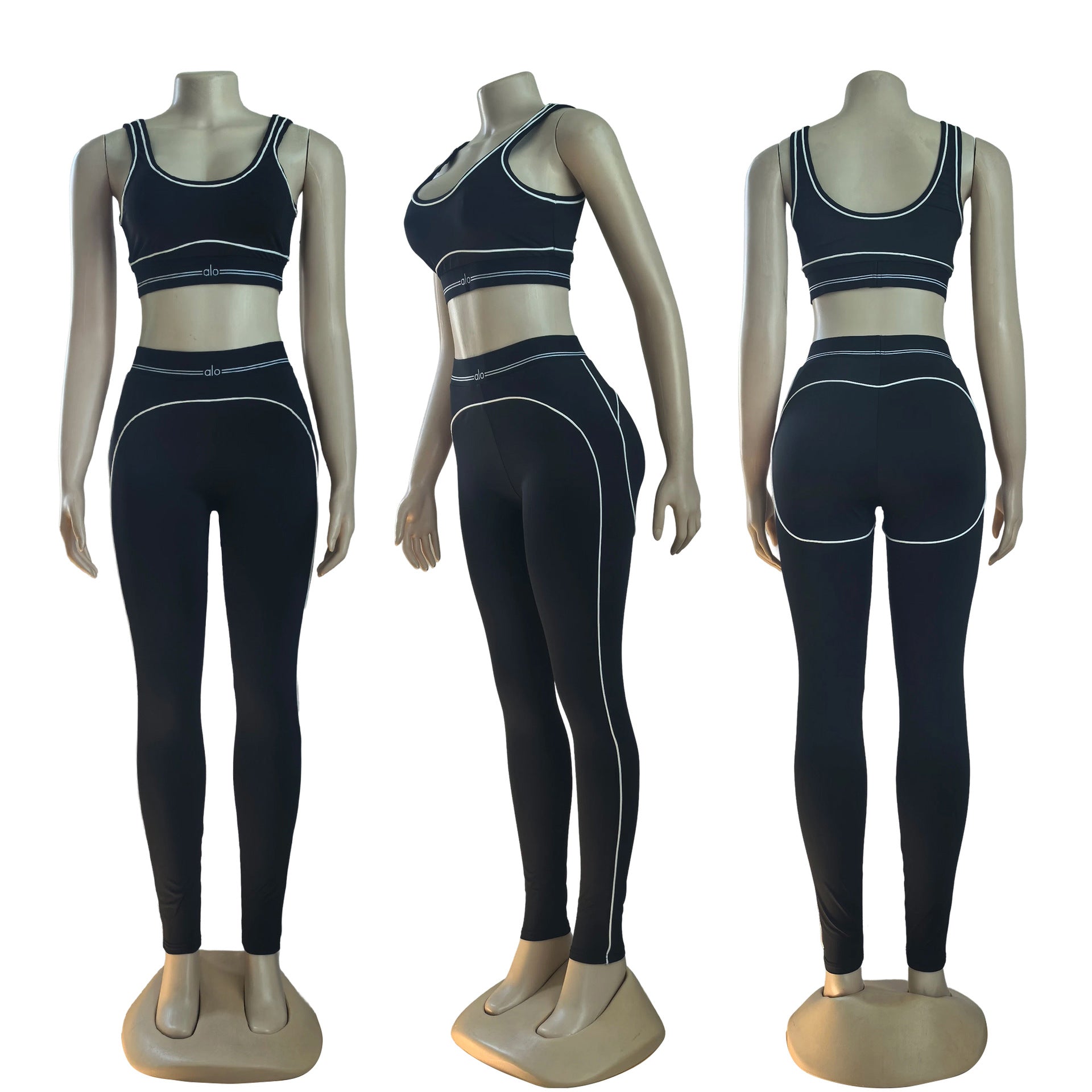Women summer yoga sports vest fitness two-piece set 11