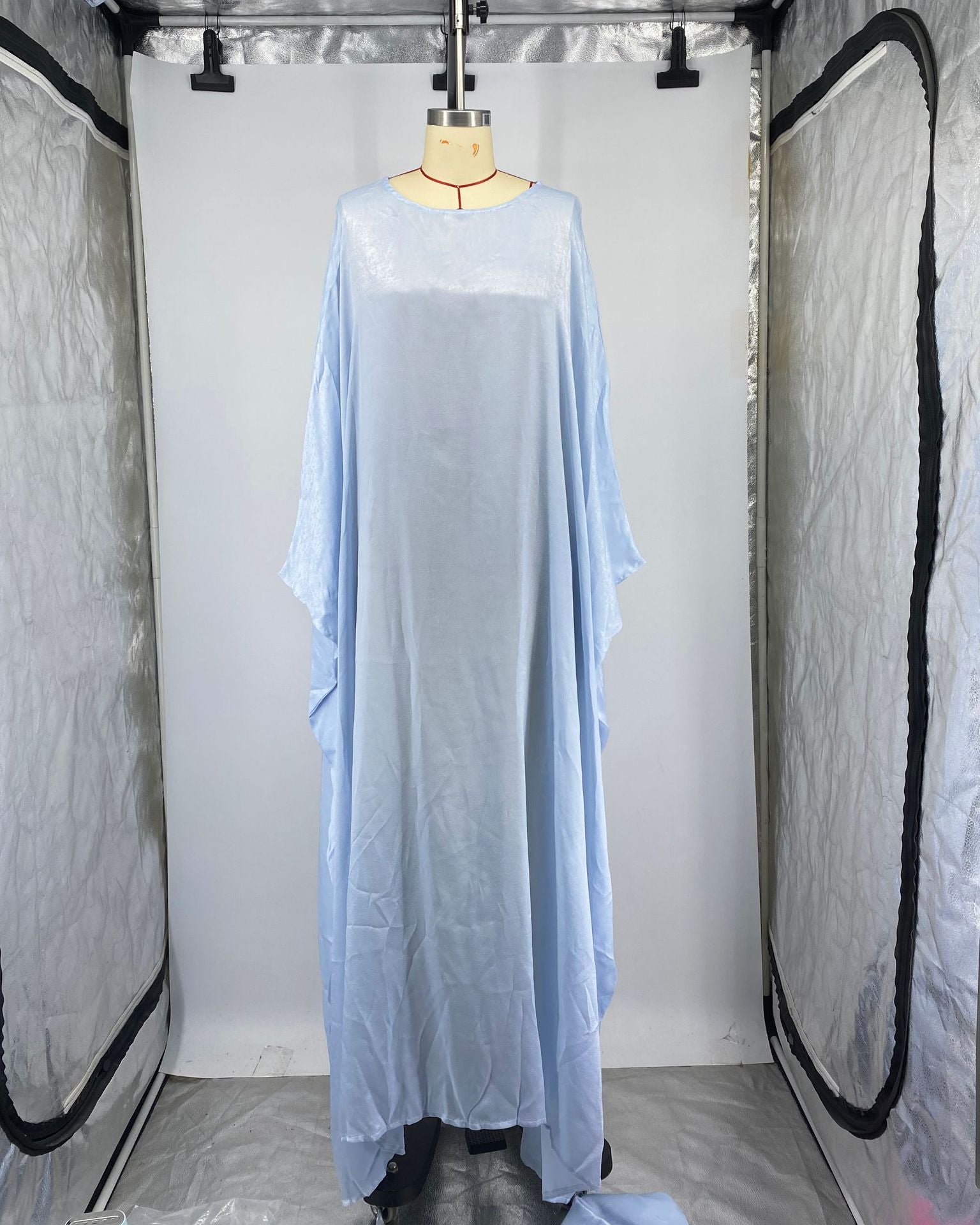 Women Shiny Casual Bat Sleeves Dress 13