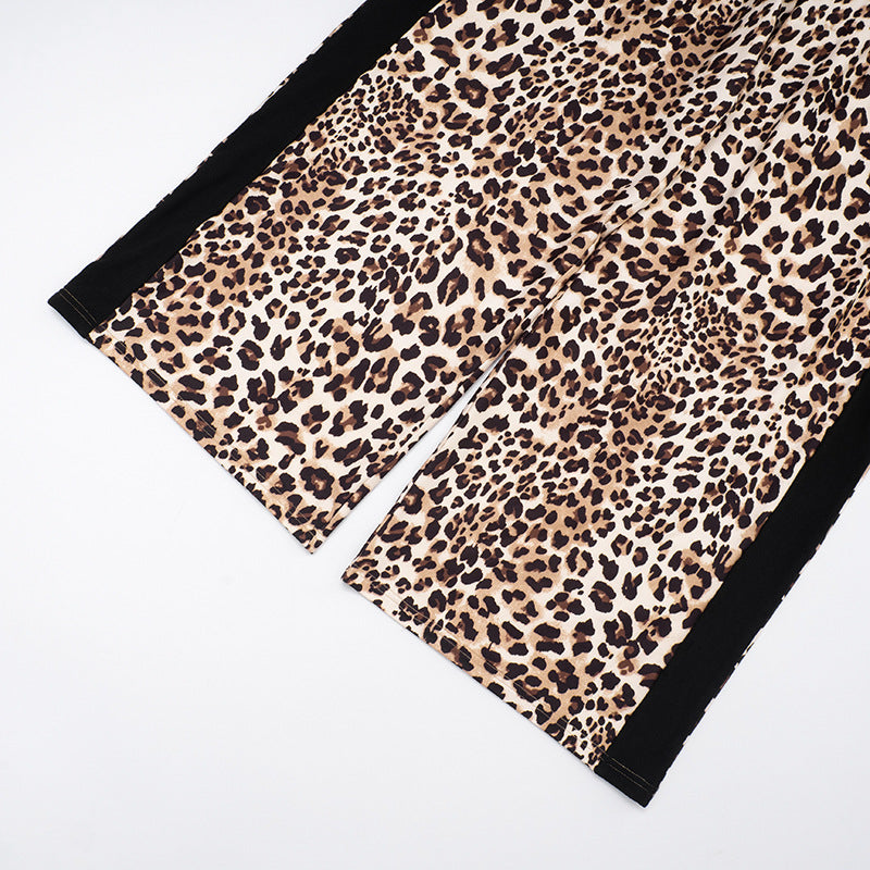 Women Fall/Winter Leopard Print Cropped Pants 18