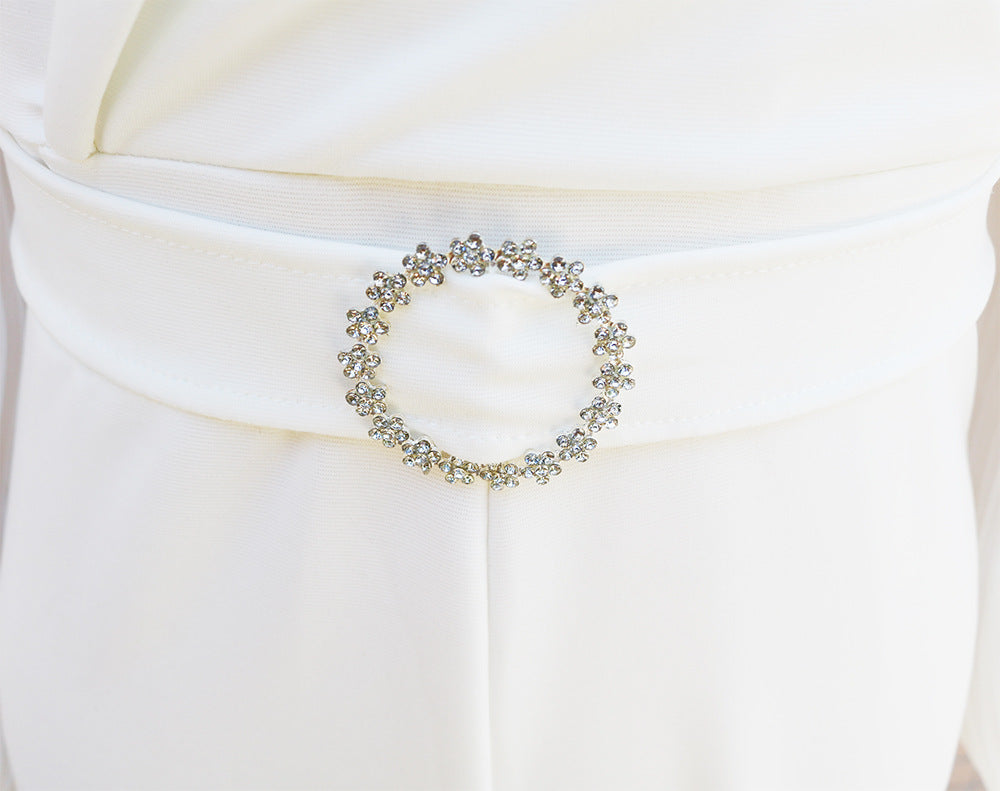 Autumn And Winter Chiffon Patchwork Long-Sleeved Women's Formal Jumpsuit 12