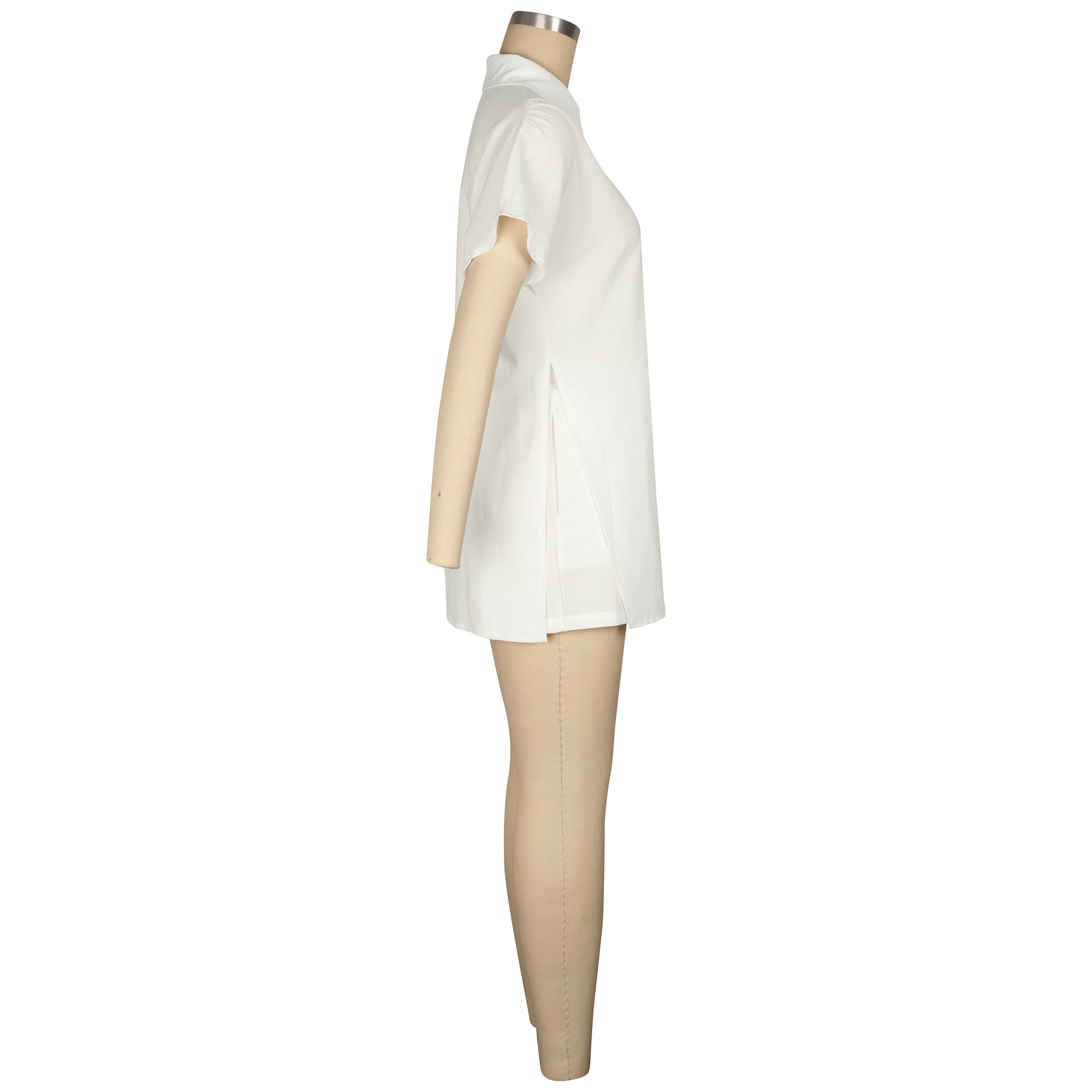 Women's Summer Slit Short-Sleeved Shirt Shorts Two-Piece Set 13