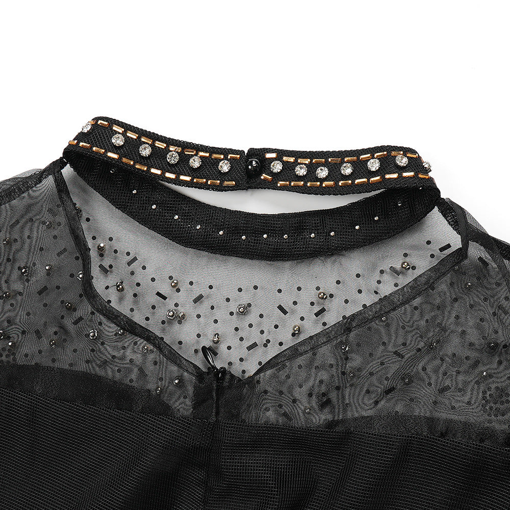 Plus Size African Women beaded formal party sequin dress 11